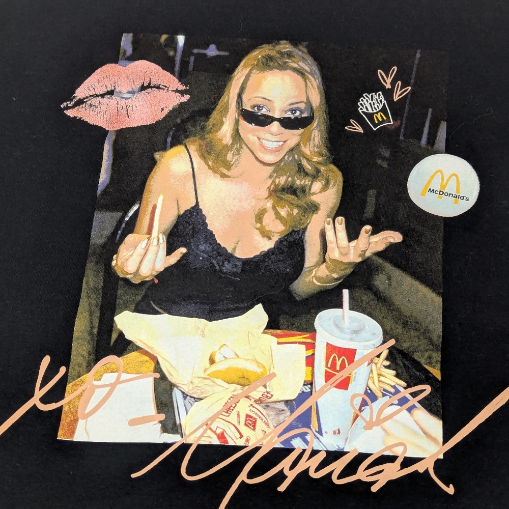 Mariah Carey McDonald's Black Tee Shirt Diva Quarter Pound Fries Large